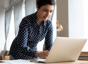 A female surgeon planning her finances
